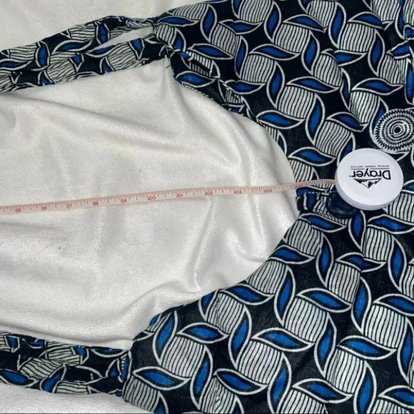 Quilted blue black white boho print large lightweight crossbody - Picture 7 of 7